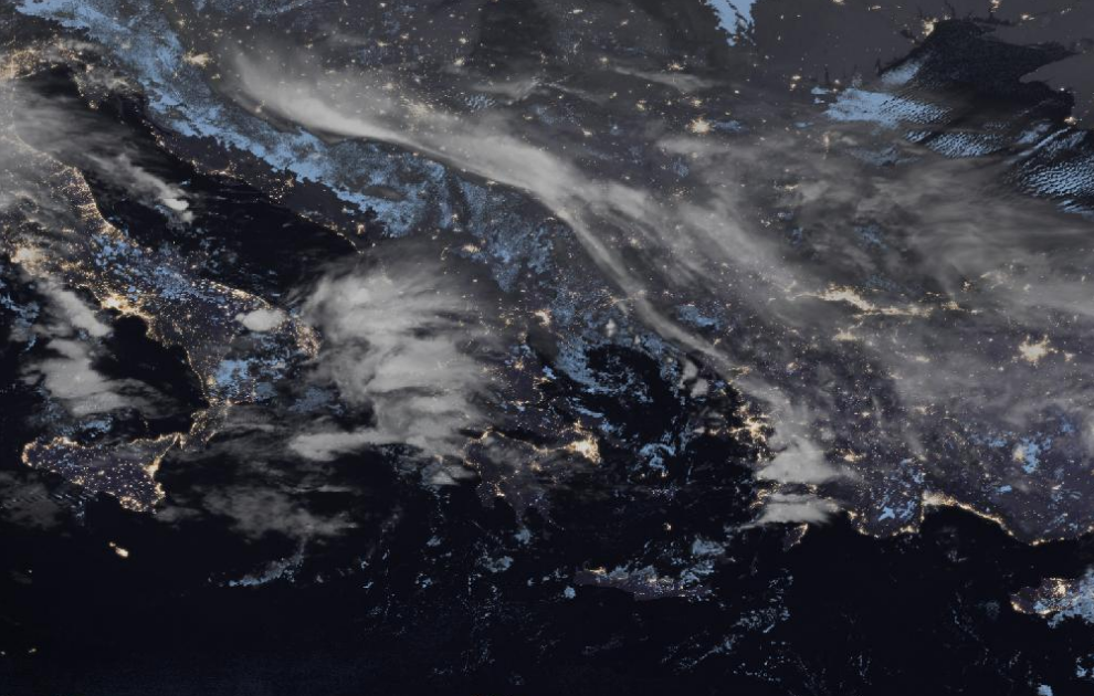 Τελευταία δορυφορική εικόνα νεφοκάλυψης