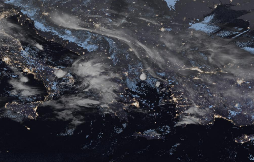 Τελευταία δορυφορική εικόνα νεφοκάλυψης