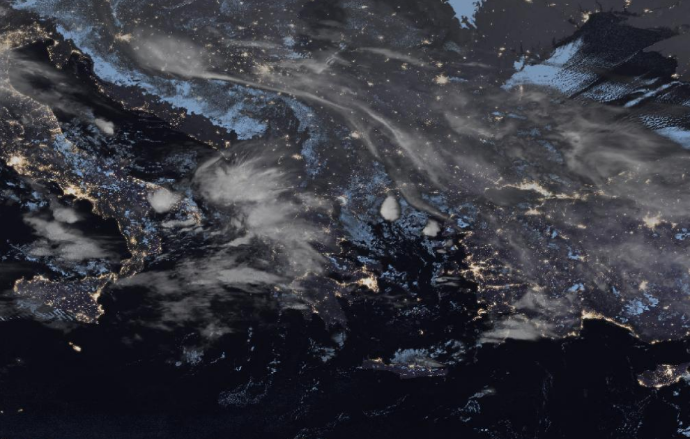 Τελευταία δορυφορική εικόνα νεφοκάλυψης