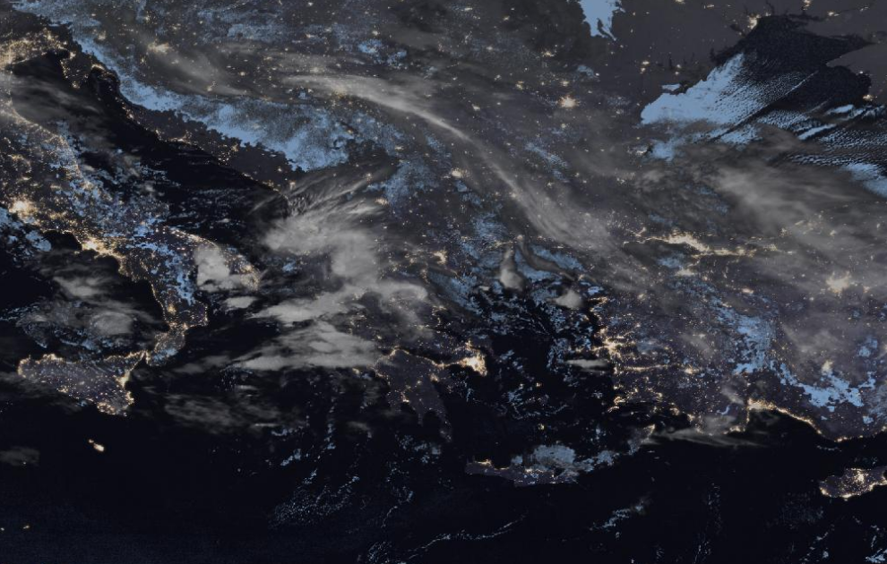 Τελευταία δορυφορική εικόνα νεφοκάλυψης