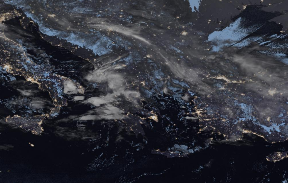 Τελευταία δορυφορική εικόνα νεφοκάλυψης