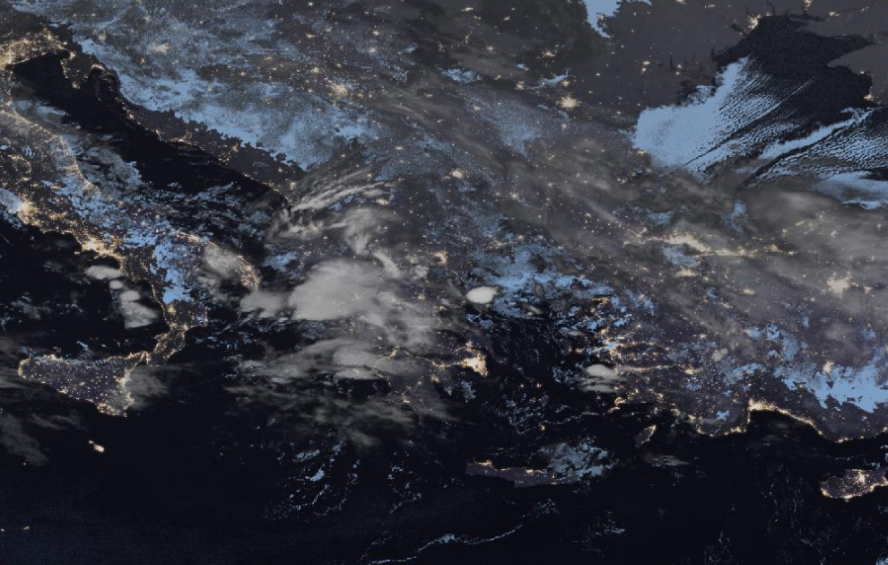 Τελευταία δορυφορική εικόνα νεφοκάλυψης