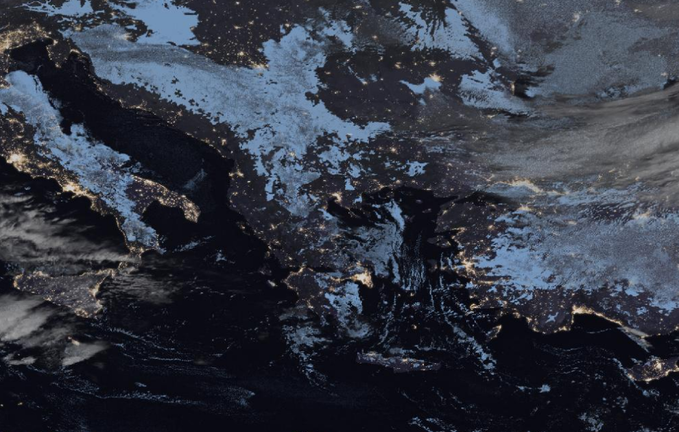 Τελευταία δορυφορική εικόνα νεφοκάλυψης