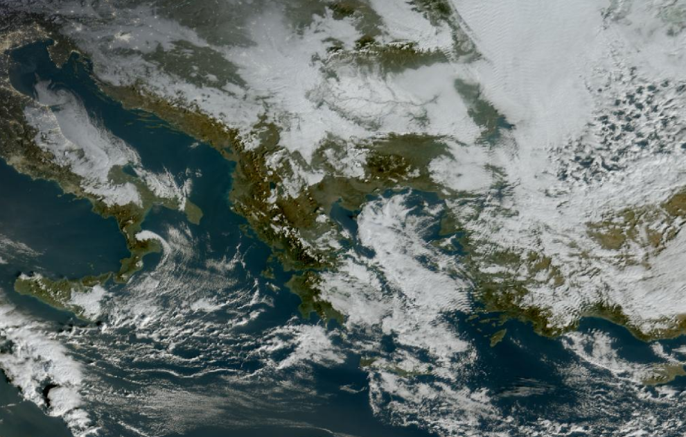 Τελευταία δορυφορική εικόνα νεφοκάλυψης