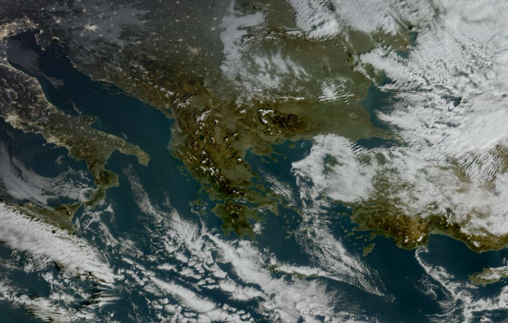 Τελευταία δορυφορική εικόνα νεφοκάλυψης