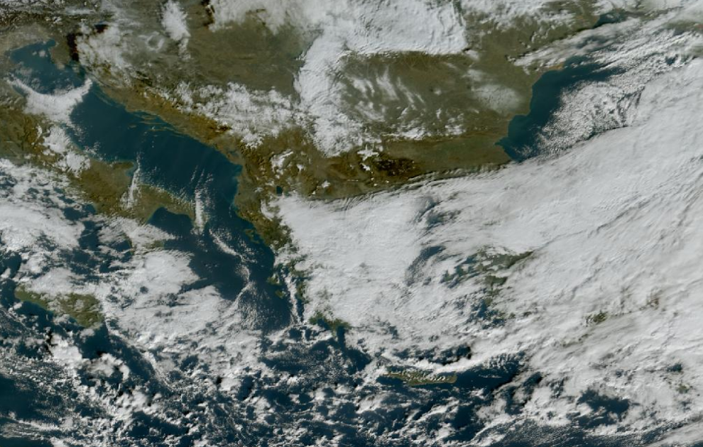 Τελευταία δορυφορική εικόνα νεφοκάλυψης