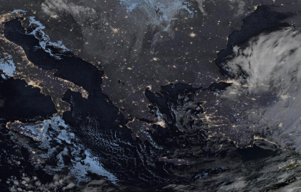 Τελευταία δορυφορική εικόνα νεφοκάλυψης