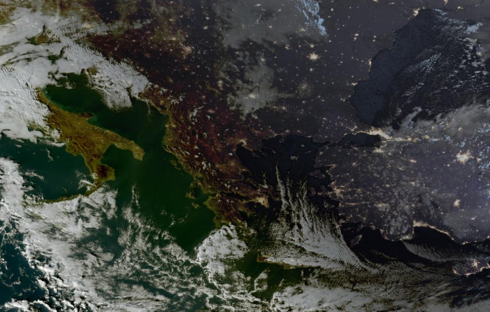 Τελευταία δορυφορική εικόνα νεφοκάλυψης