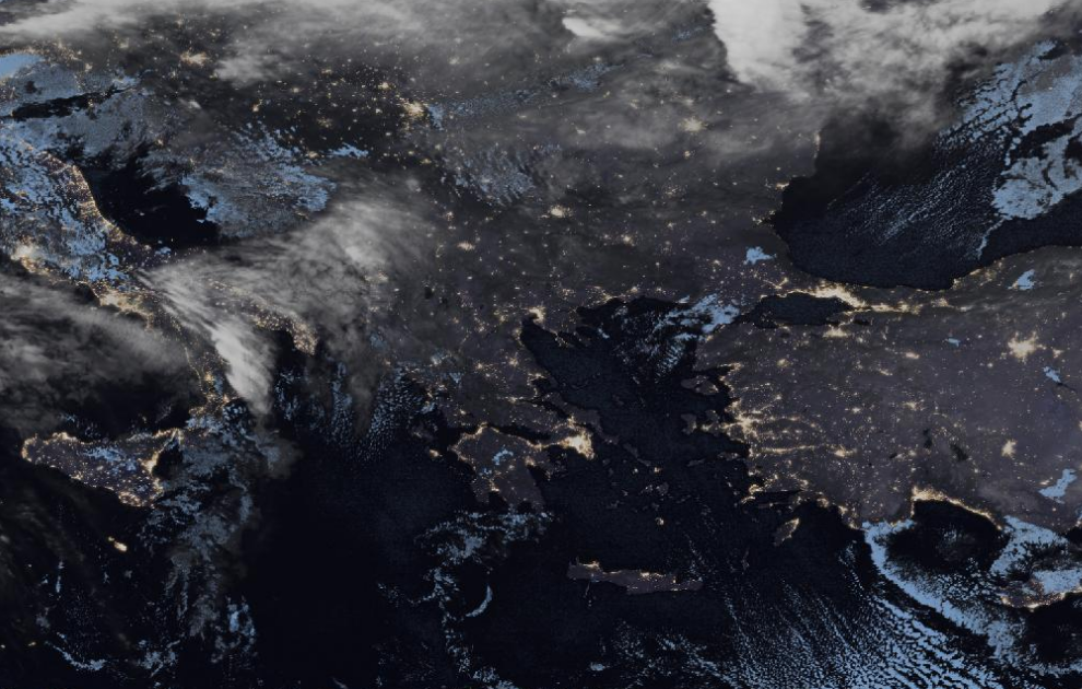 Τελευταία δορυφορική εικόνα νεφοκάλυψης