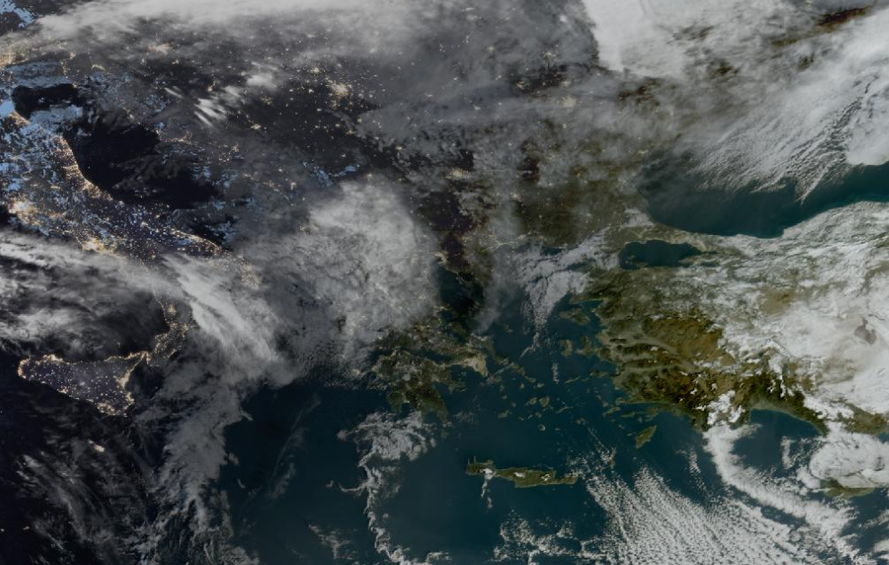 Τελευταία δορυφορική εικόνα νεφοκάλυψης