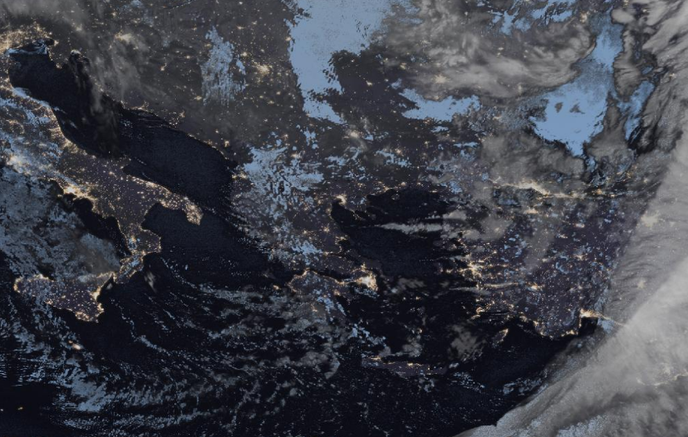 Τελευταία δορυφορική εικόνα νεφοκάλυψης