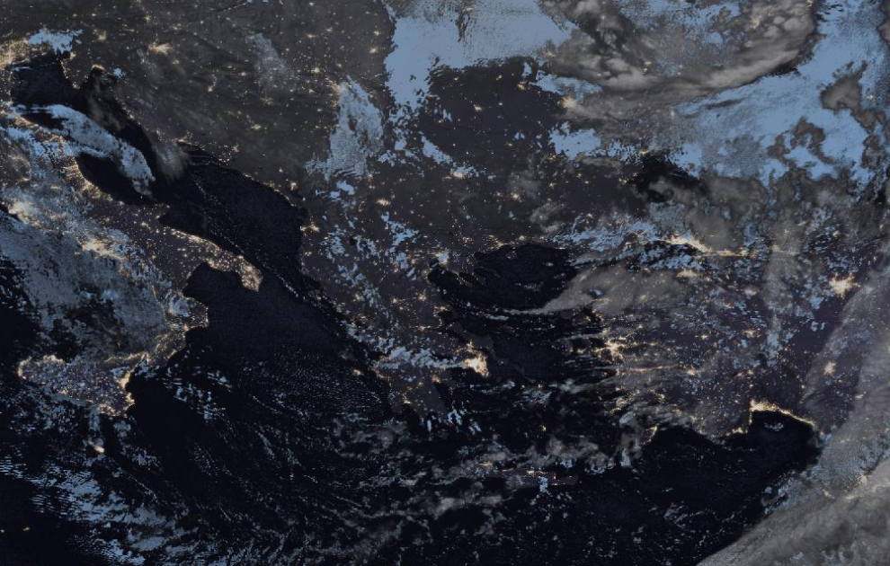 Τελευταία δορυφορική εικόνα νεφοκάλυψης