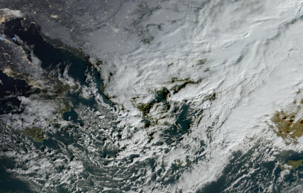 Τελευταία δορυφορική εικόνα νεφοκάλυψης