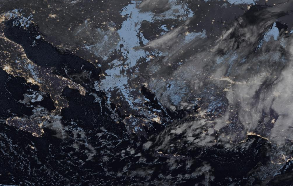 Τελευταία δορυφορική εικόνα νεφοκάλυψης