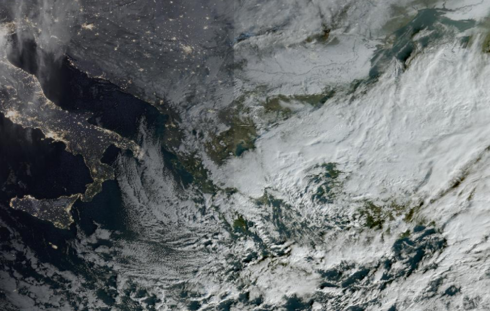 Τελευταία δορυφορική εικόνα νεφοκάλυψης