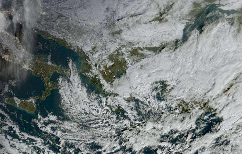 Τελευταία δορυφορική εικόνα νεφοκάλυψης