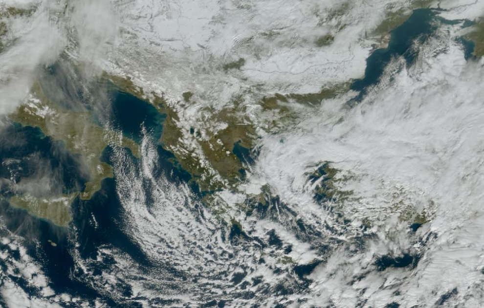 Τελευταία δορυφορική εικόνα νεφοκάλυψης