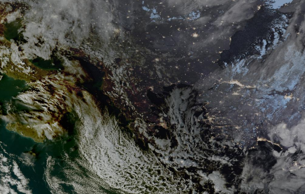 Τελευταία δορυφορική εικόνα νεφοκάλυψης