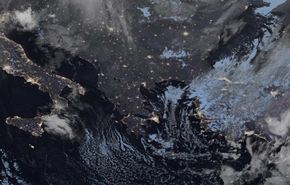 Τελευταία δορυφορική εικόνα νεφοκάλυψης