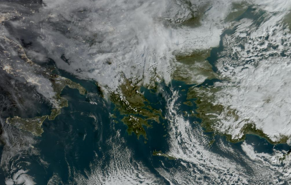 Τελευταία δορυφορική εικόνα νεφοκάλυψης