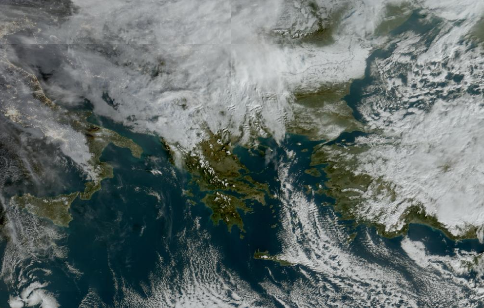 Τελευταία δορυφορική εικόνα νεφοκάλυψης