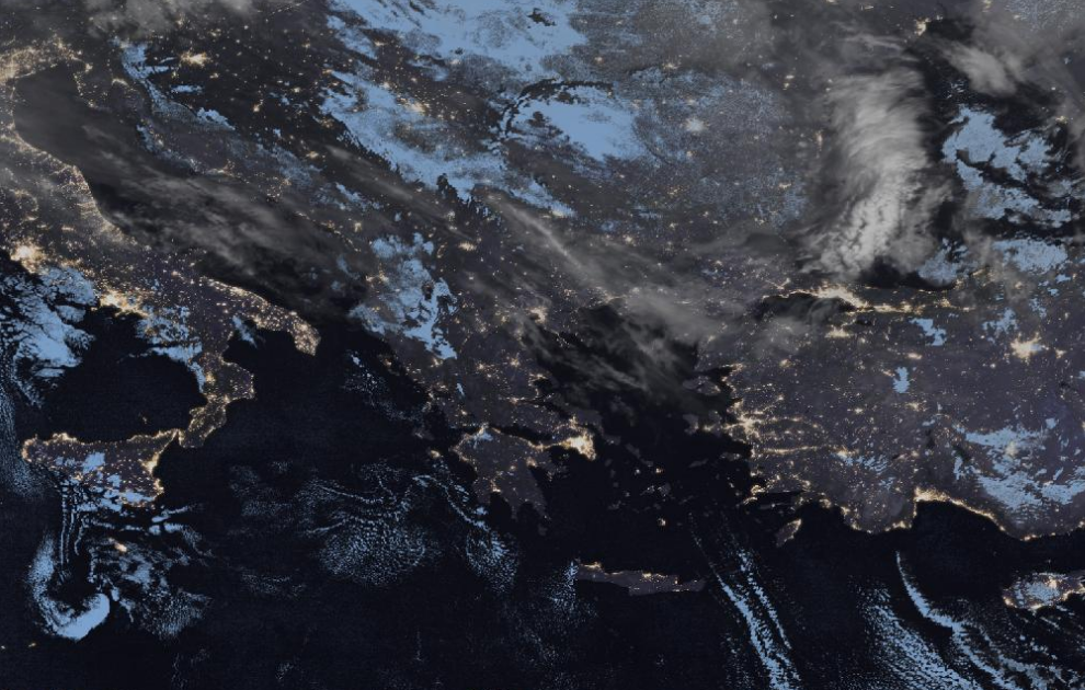 Τελευταία δορυφορική εικόνα νεφοκάλυψης