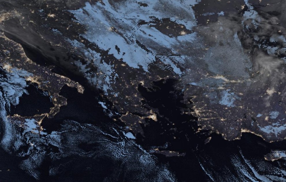 Τελευταία δορυφορική εικόνα νεφοκάλυψης