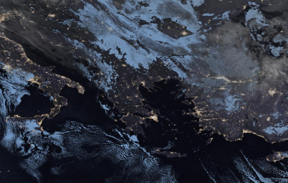 Τελευταία δορυφορική εικόνα νεφοκάλυψης