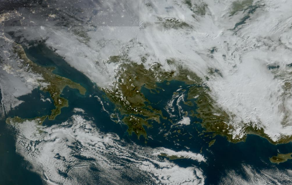 Τελευταία δορυφορική εικόνα νεφοκάλυψης