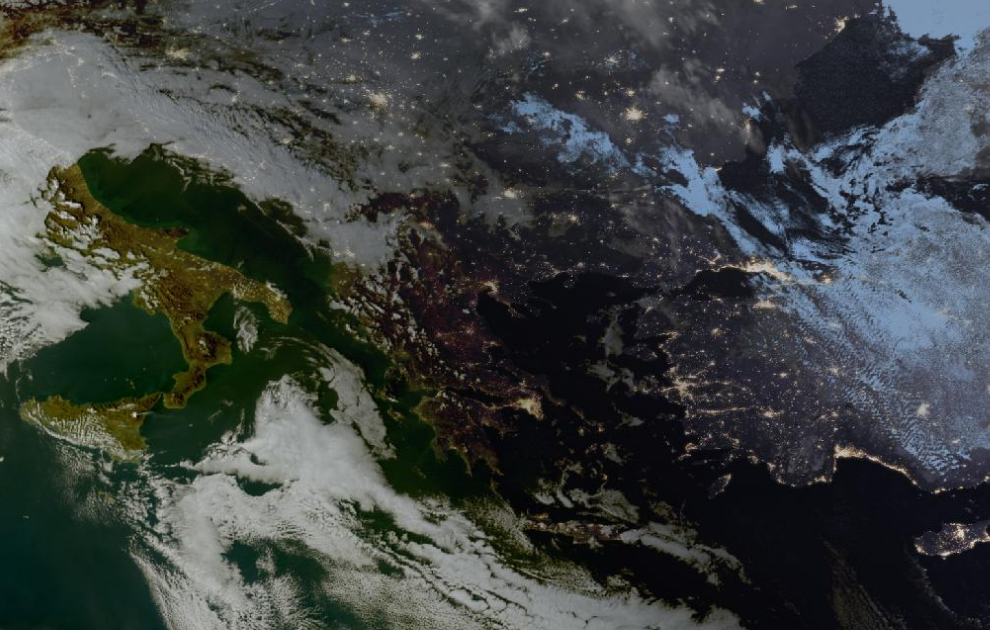 Τελευταία δορυφορική εικόνα νεφοκάλυψης