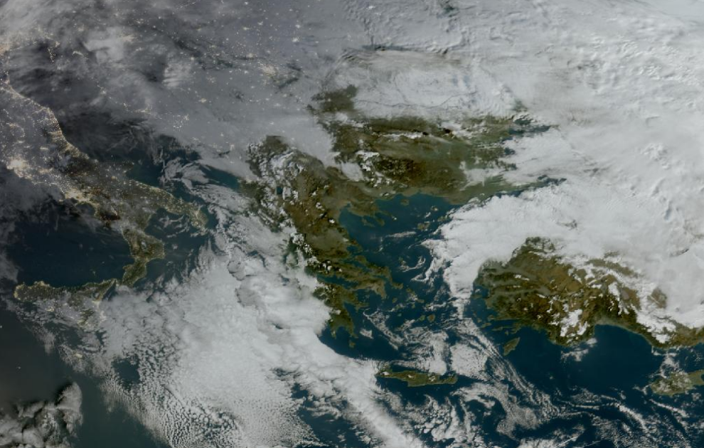 Τελευταία δορυφορική εικόνα νεφοκάλυψης