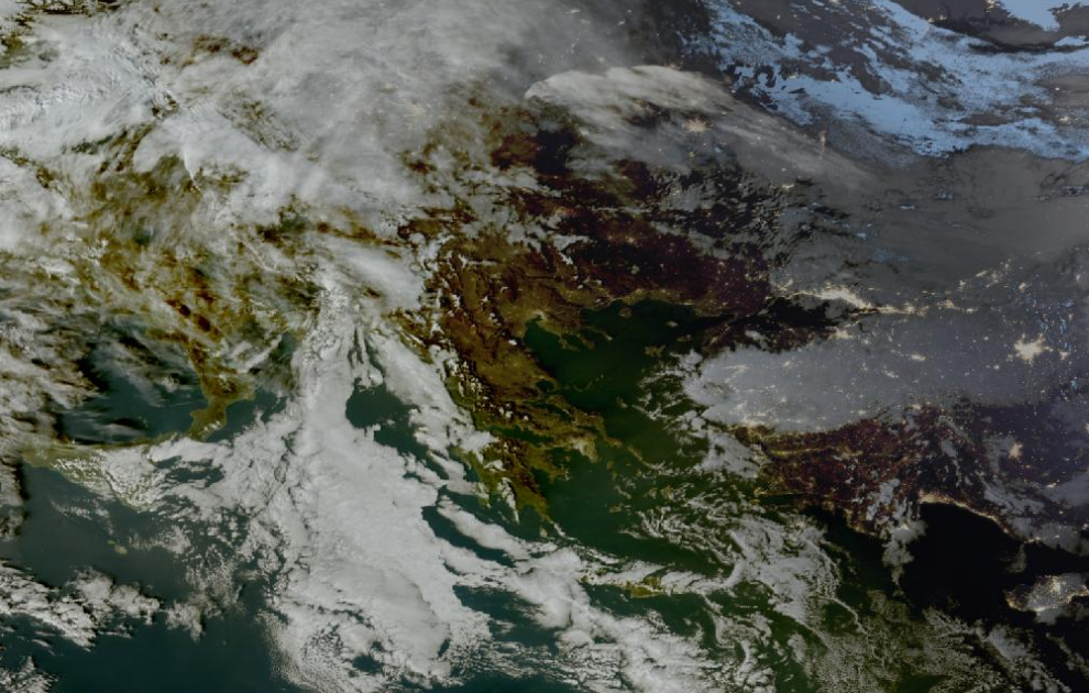 Τελευταία δορυφορική εικόνα νεφοκάλυψης