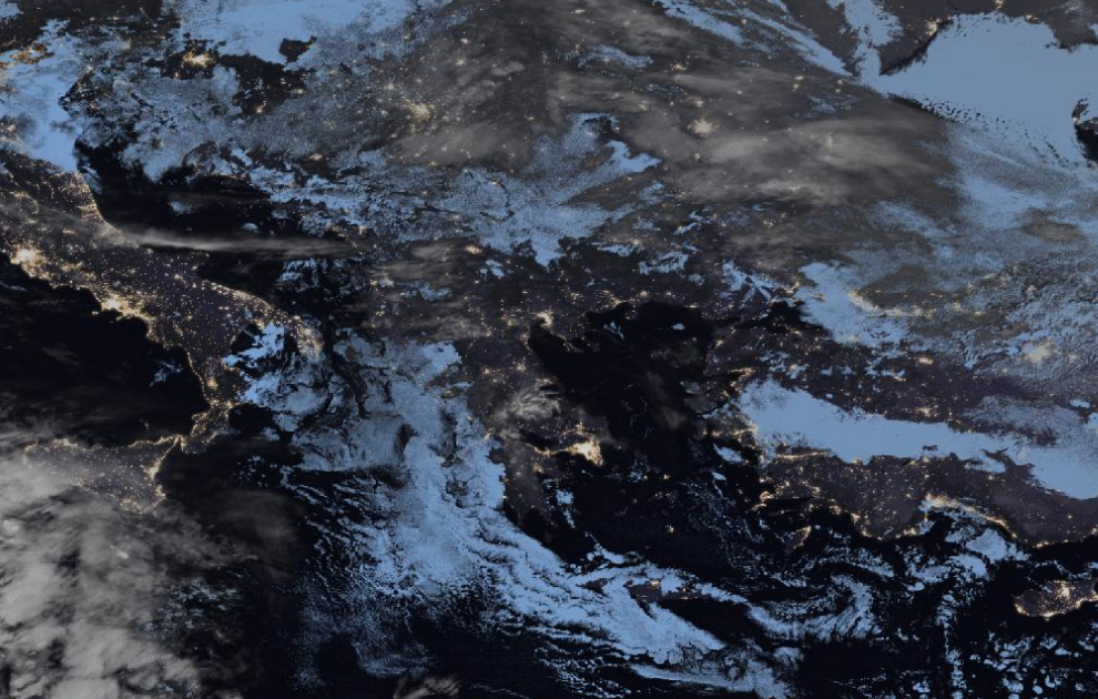 Τελευταία δορυφορική εικόνα νεφοκάλυψης