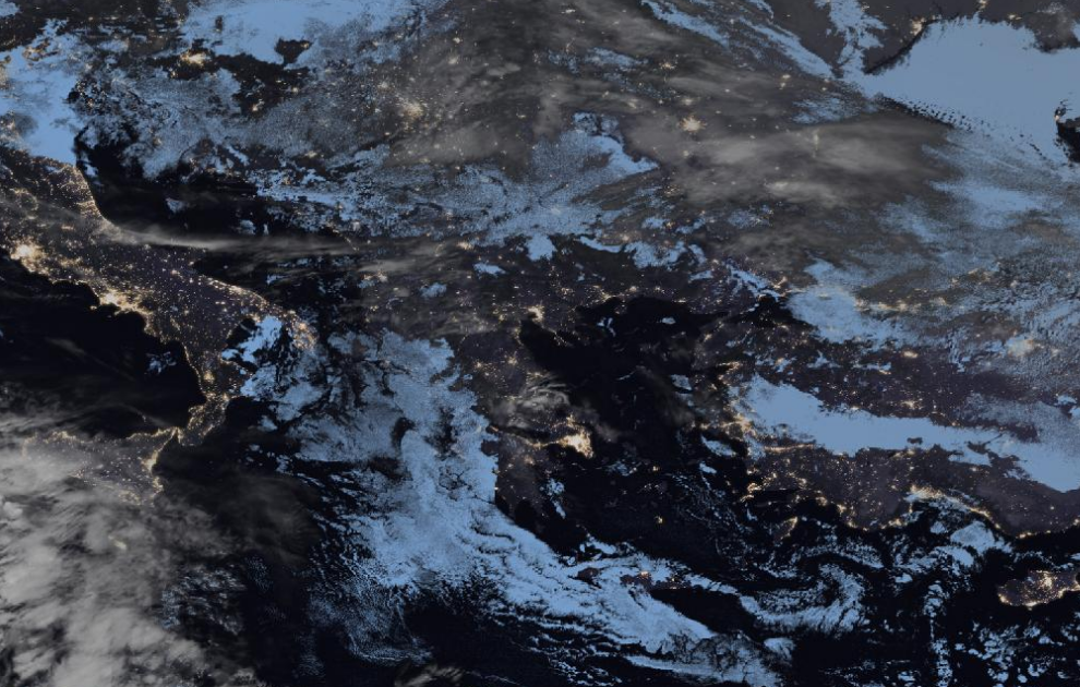 Τελευταία δορυφορική εικόνα νεφοκάλυψης