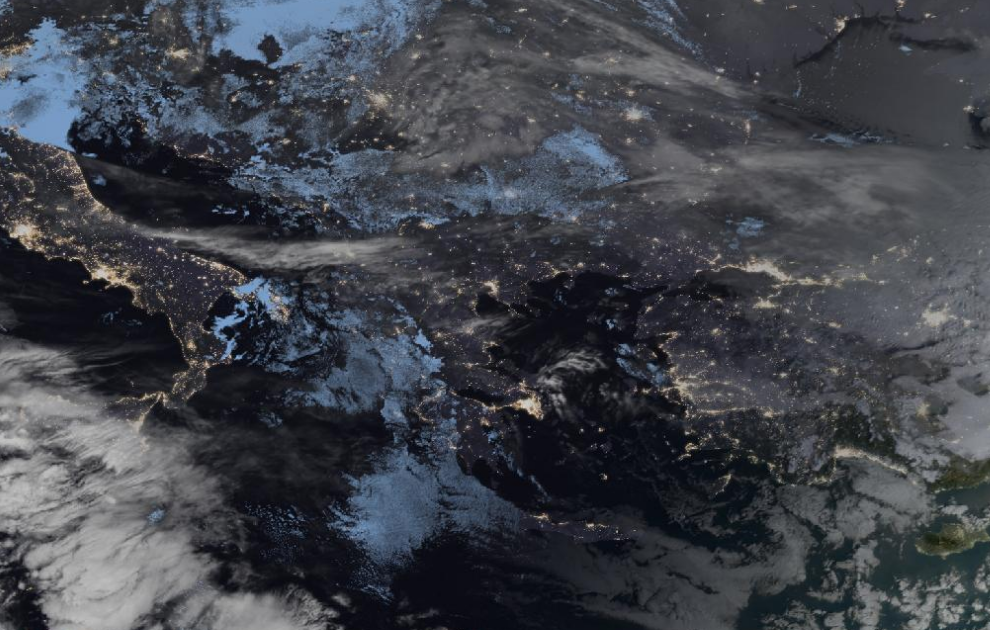 Τελευταία δορυφορική εικόνα νεφοκάλυψης