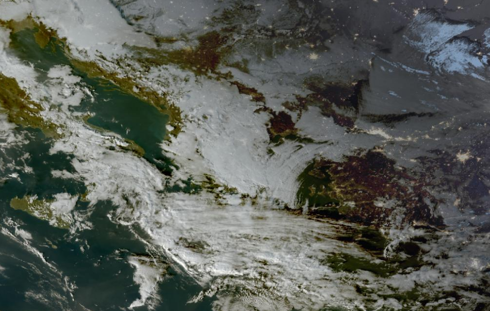 Τελευταία δορυφορική εικόνα νεφοκάλυψης