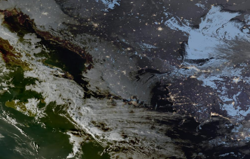 Τελευταία δορυφορική εικόνα νεφοκάλυψης