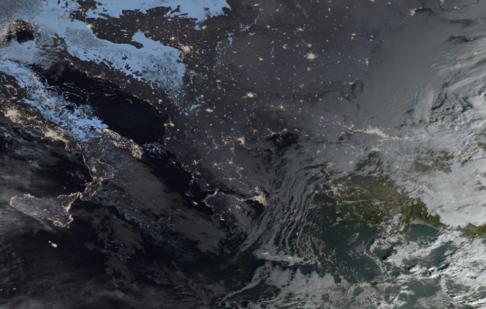 Τελευταία δορυφορική εικόνα νεφοκάλυψης