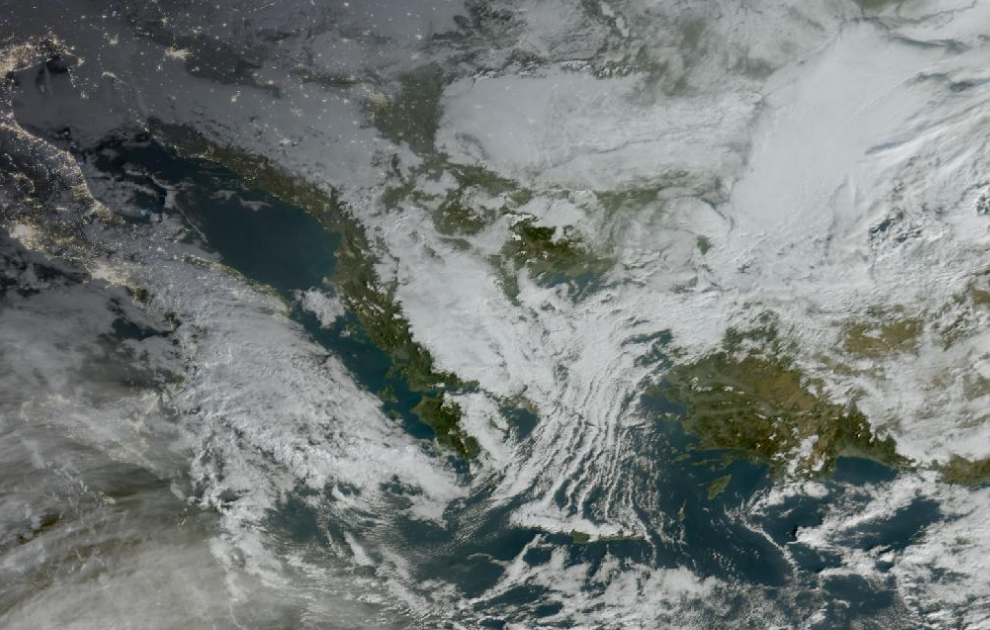 Τελευταία δορυφορική εικόνα νεφοκάλυψης