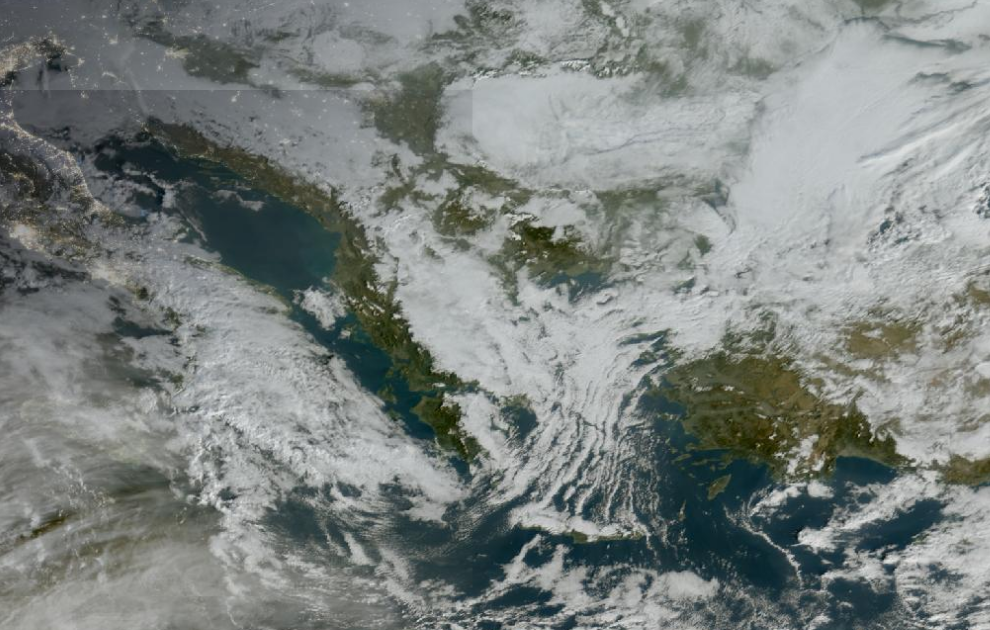 Τελευταία δορυφορική εικόνα νεφοκάλυψης