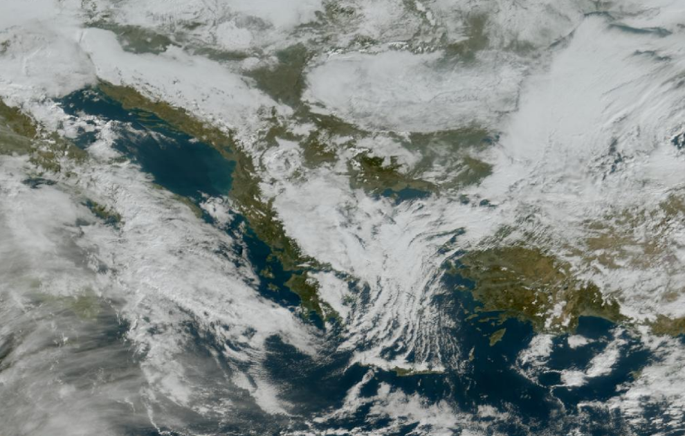 Τελευταία δορυφορική εικόνα νεφοκάλυψης