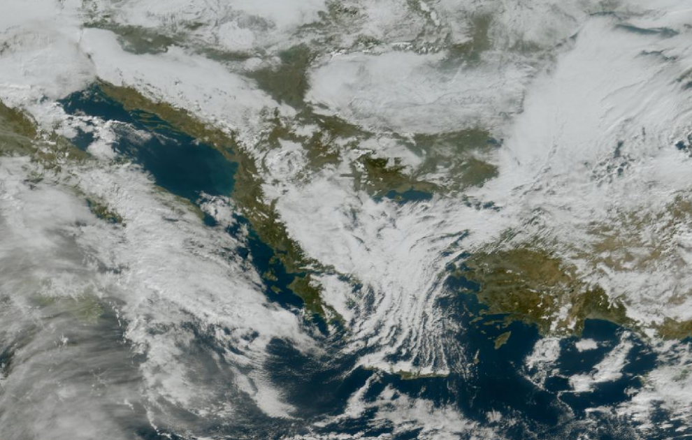 Τελευταία δορυφορική εικόνα νεφοκάλυψης