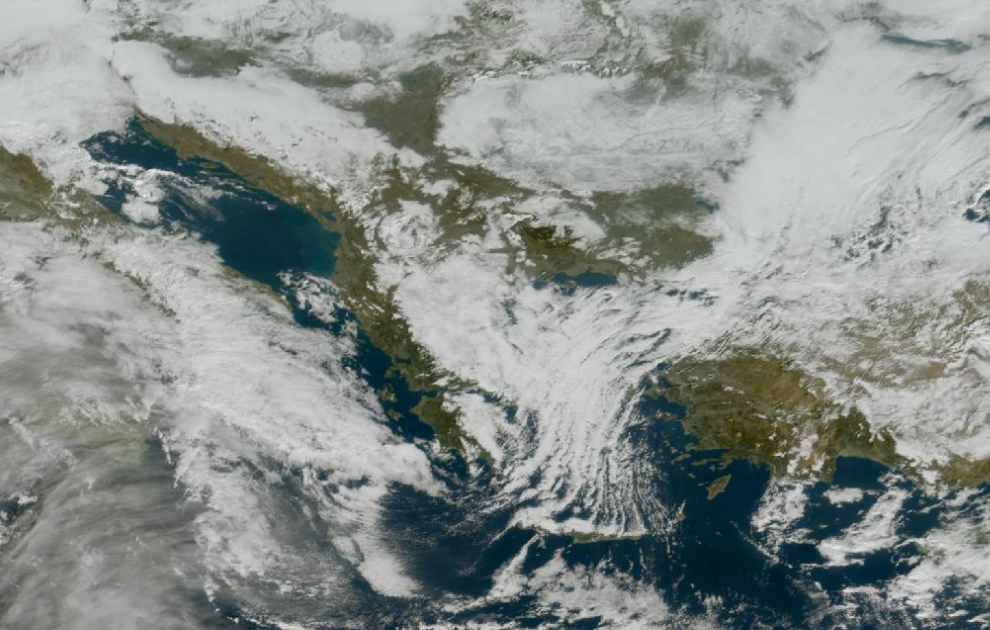 Τελευταία δορυφορική εικόνα νεφοκάλυψης