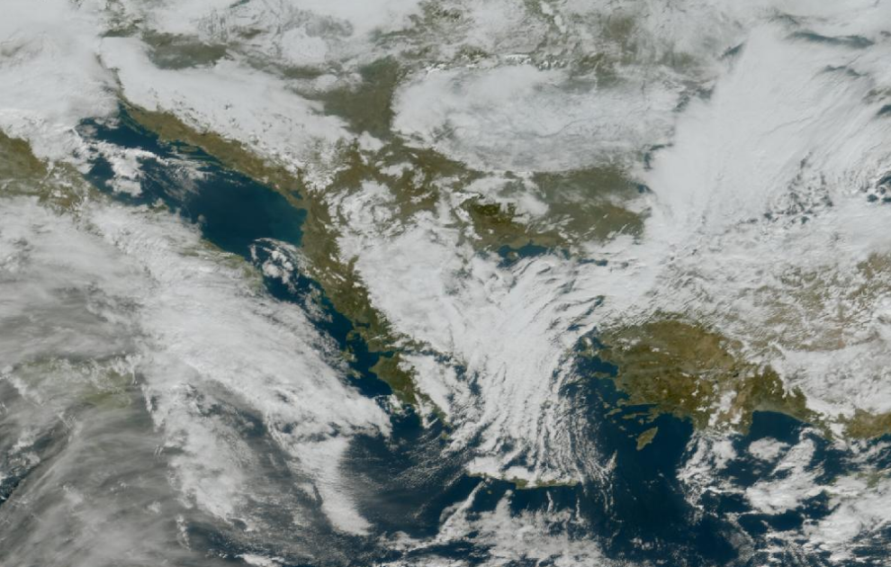 Τελευταία δορυφορική εικόνα νεφοκάλυψης