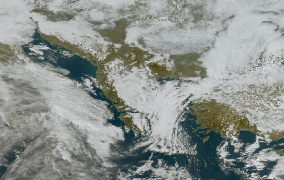 Τελευταία δορυφορική εικόνα νεφοκάλυψης