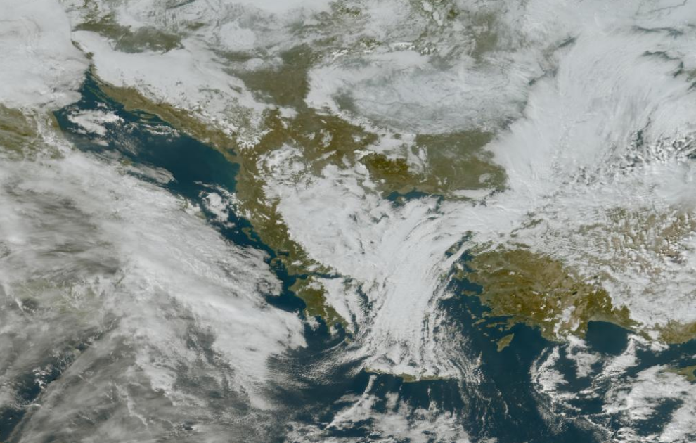 Τελευταία δορυφορική εικόνα νεφοκάλυψης