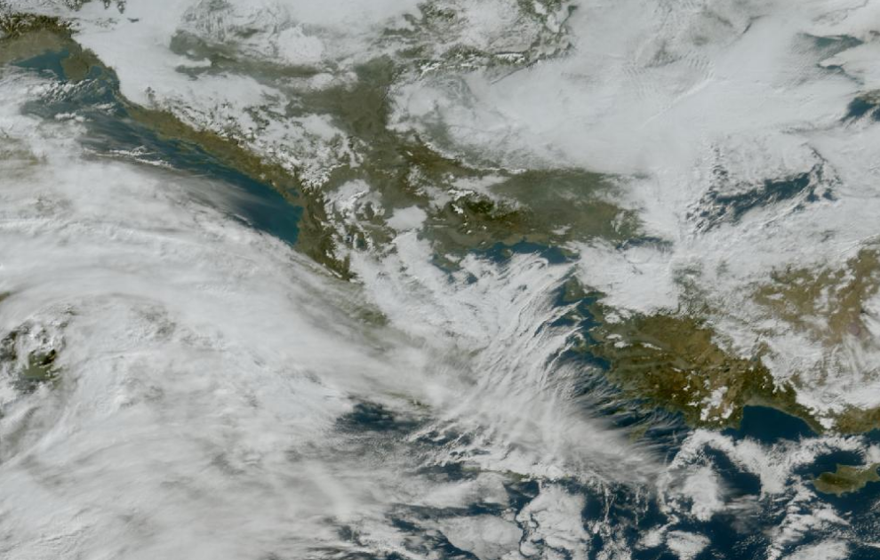 Τελευταία δορυφορική εικόνα νεφοκάλυψης