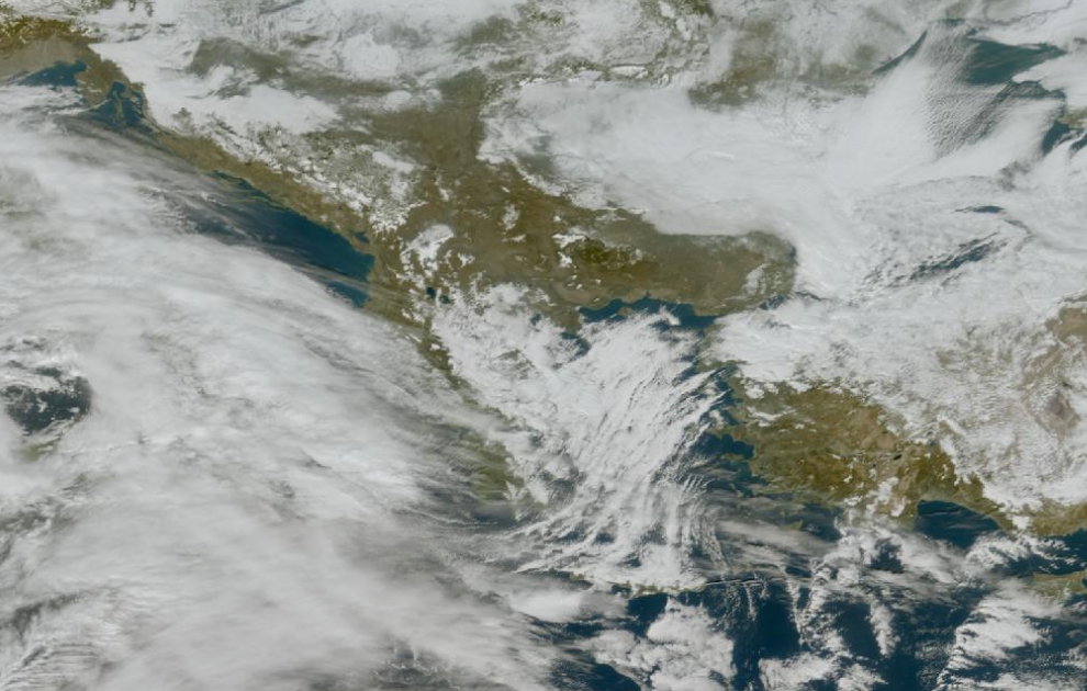 Τελευταία δορυφορική εικόνα νεφοκάλυψης