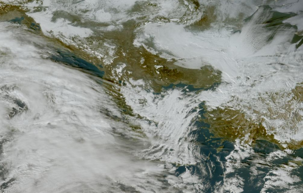 Τελευταία δορυφορική εικόνα νεφοκάλυψης