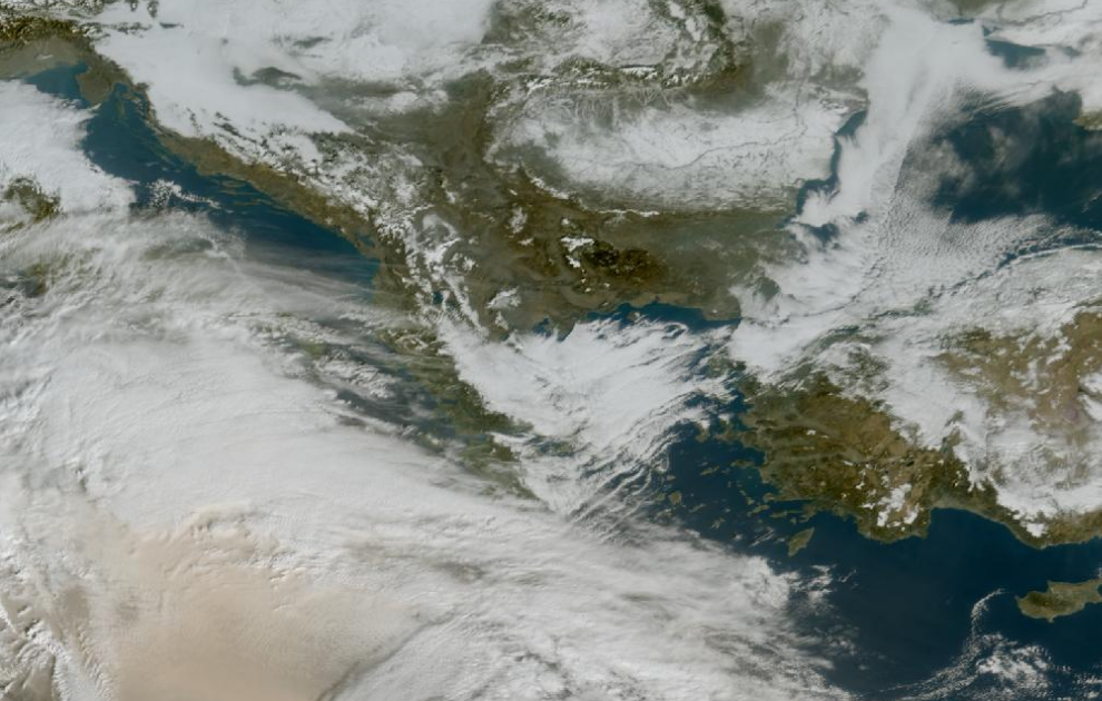 Τελευταία δορυφορική εικόνα νεφοκάλυψης